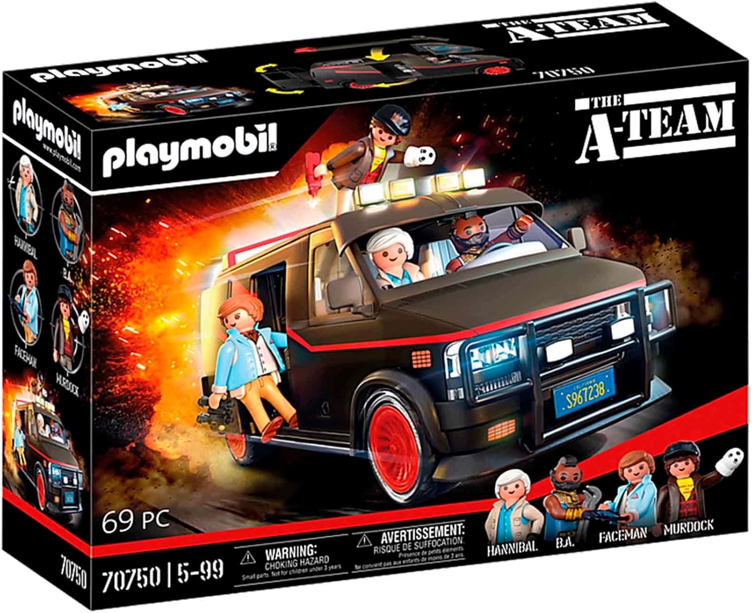 PLAYMOBIL 70750 Carrinha da equipa A, design icónico para fãs, colecionadores e crianças, de 5 a 99 anos