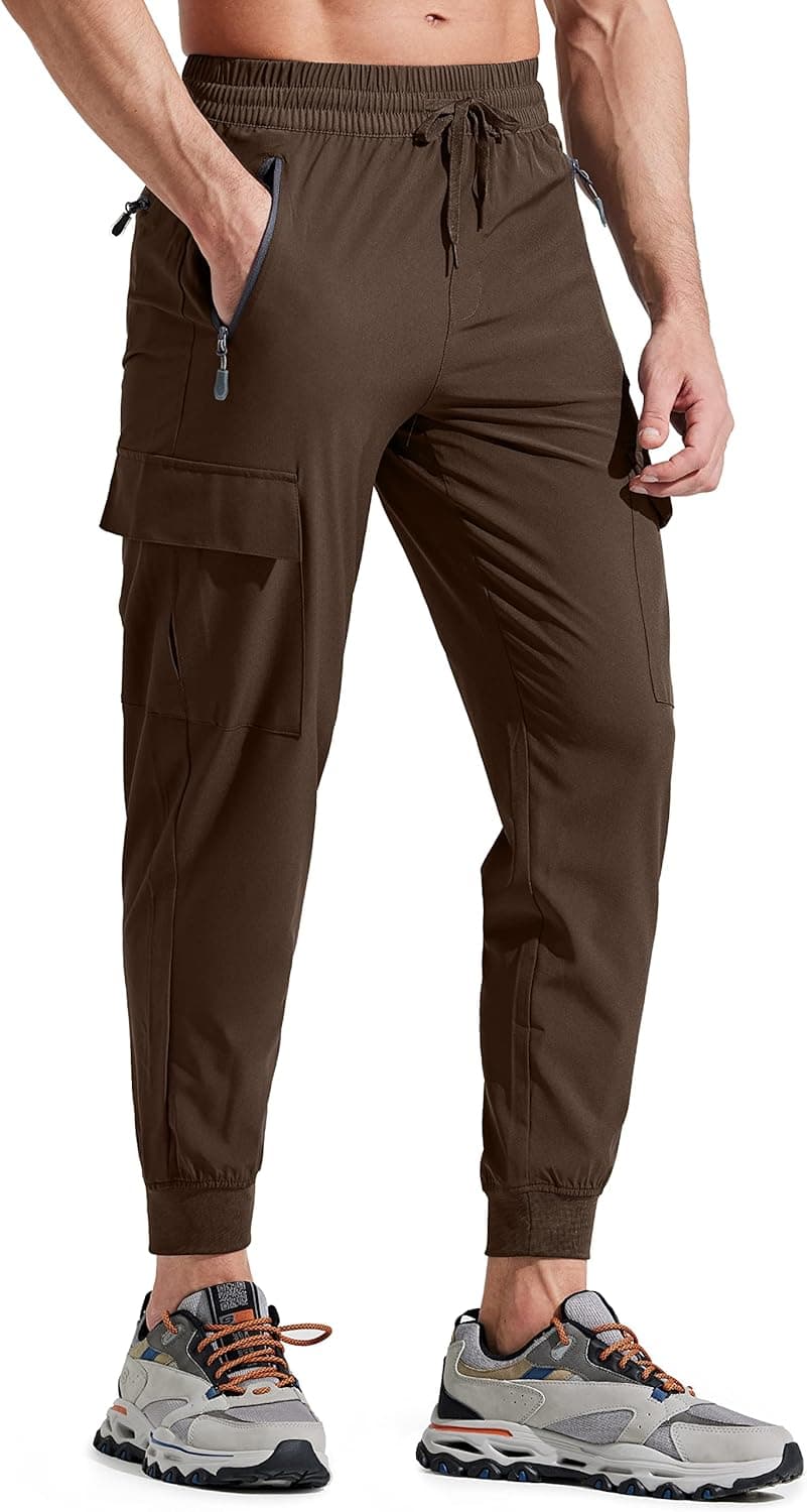 Libin Calças de trekking homem leve secagem rápida caminhada jogging calças para treino atlético viagens golfe casual ar livre
