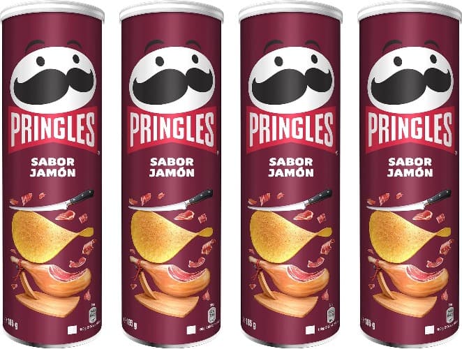 Pringles Ham | Batatas fritas sabor presunto 185 g x 4