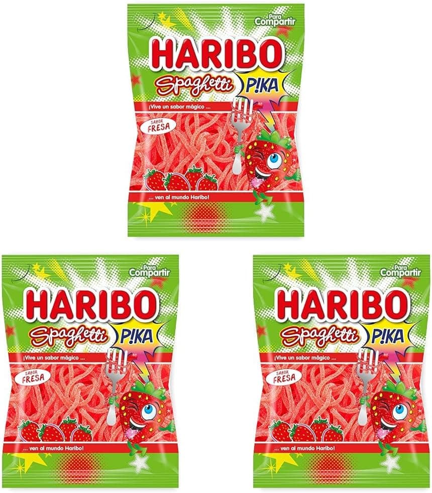Haribo Spaghetti morango, 150 g x 3
