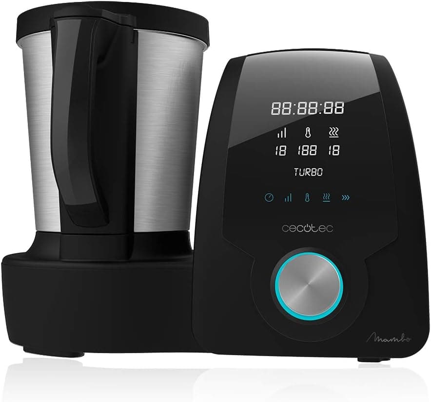 Cecotec Robô de cozinha multifunções Mambo 6090. 1700W, 23 funções, jarro com capacidade de 3,3 l, 3 pratos de cada vez, 10 velocidades, temporizador