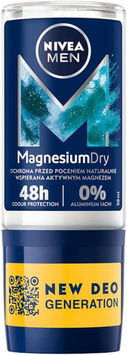 NIVEA MEN Magnesium Dry 48H - Antitranspirante roll-on para homem, 50 ml