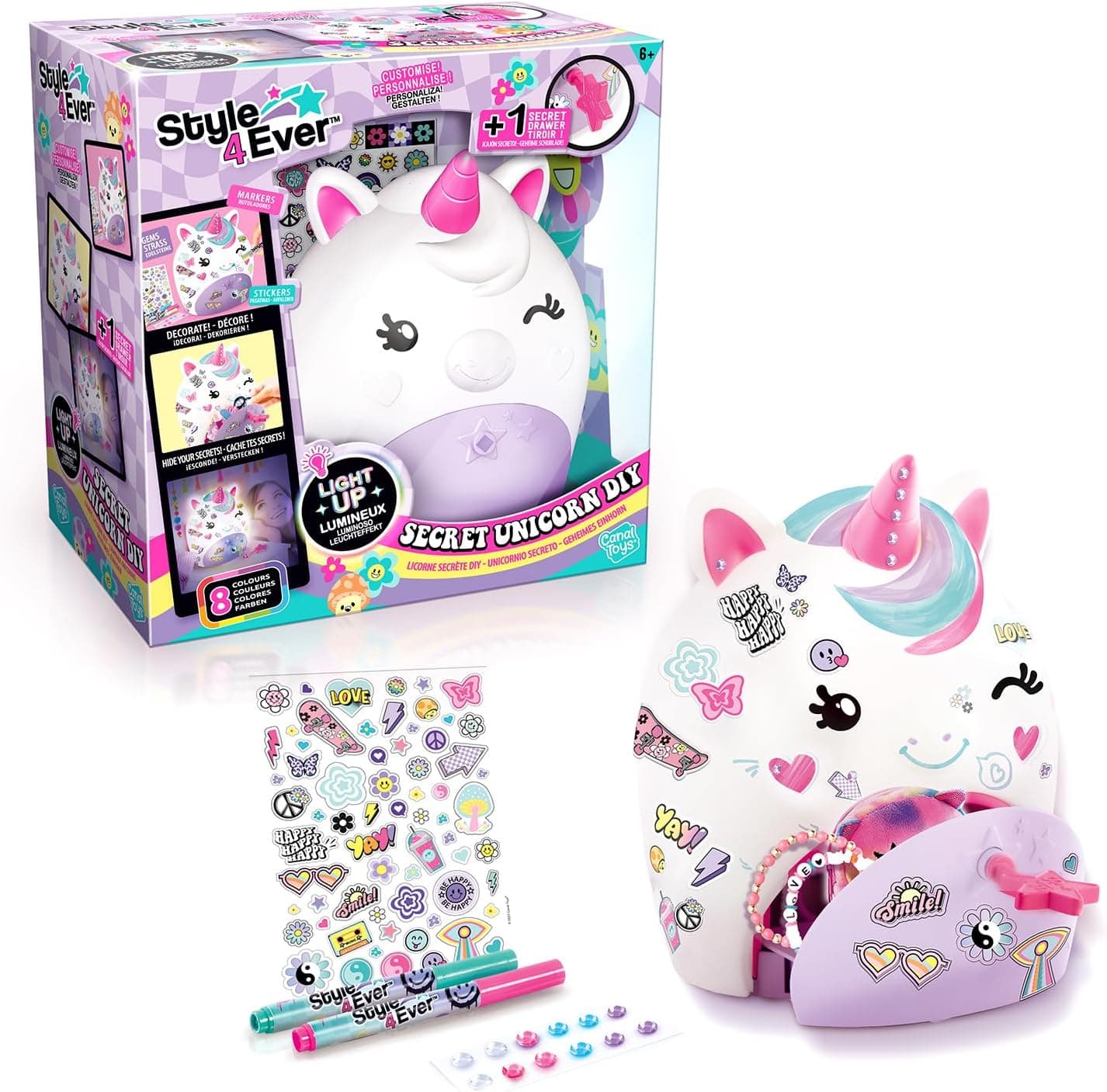 Canal Toys - Secret Deco DIY candeeiro de unicórnio, cor branca (OFG 301)
