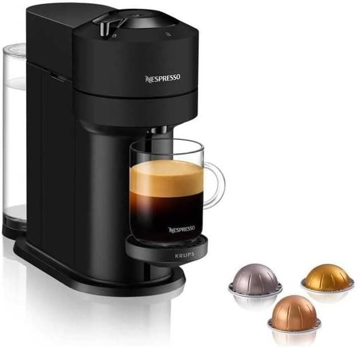 Krups Nespresso Vertuo Next YY4606FD | Máquina de café em cápsulas com 5 tamanhos de chávena e seleção variada de bebidas em preto mate