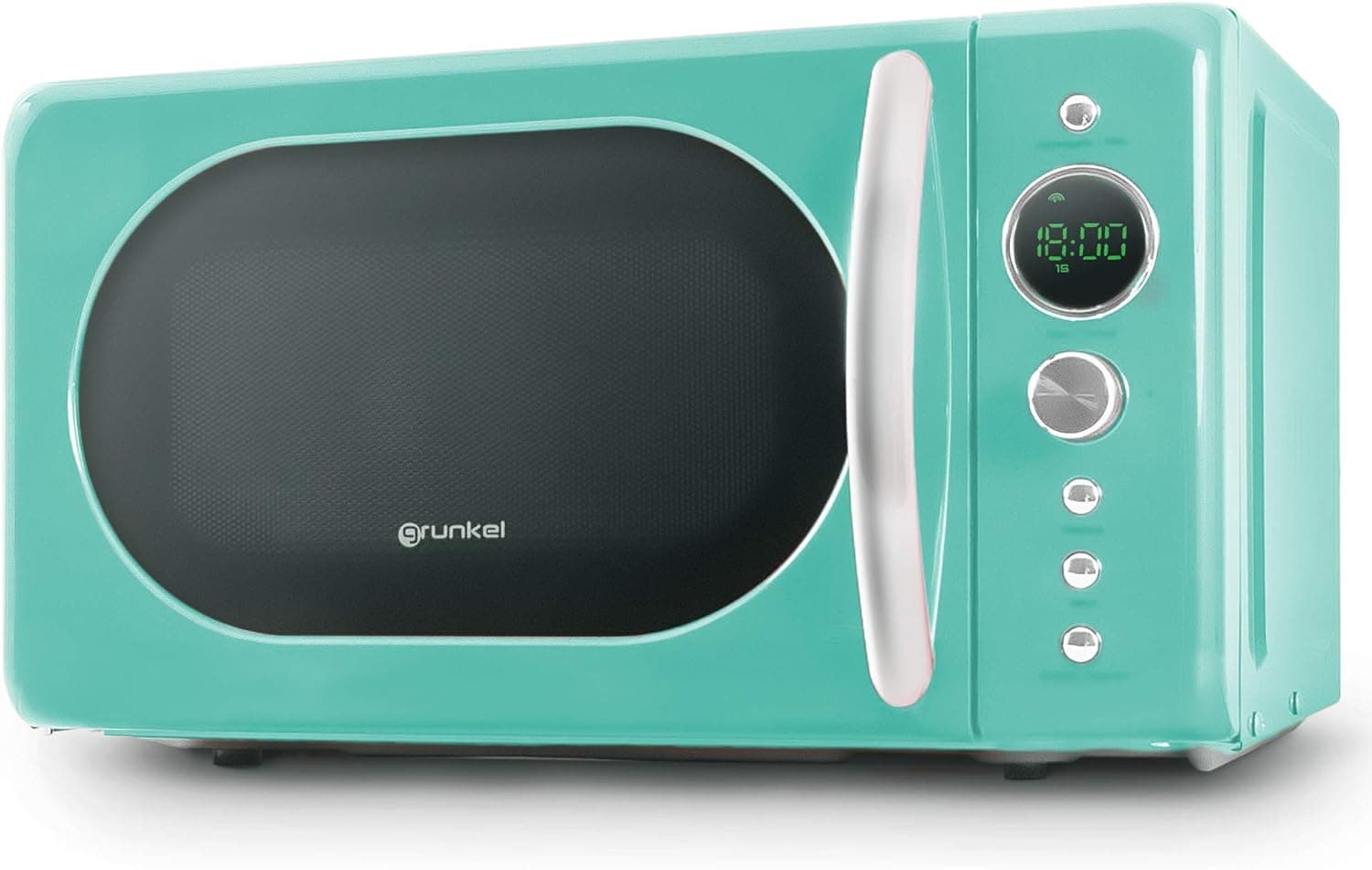Grunkel MW-DG Microondas digital de 20 litros, série vintage, 700 W, 6 níveis de potência, função de descongelação de acordo com peso