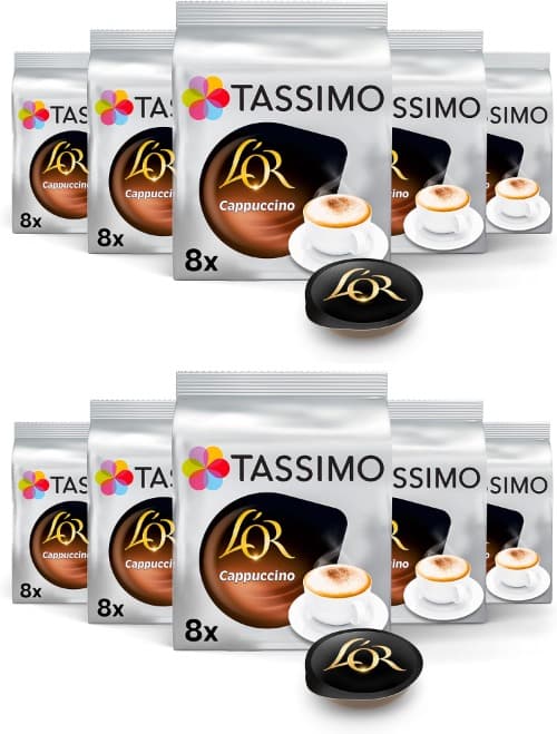 Tassimo Cápsulas de café L'OR Cappuccino | 80 cápsulas compatíveis com cafeteira Tassimo 