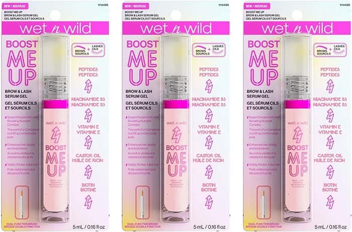 Wet n Wild, Boost Me Up, Lash & Brow Serum, Serum diário para pestanas e sobrancelhas mais longas, com mais volume e naturais, com vitamina E e anagelina - 3 unidades