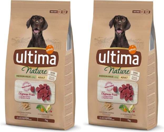 Ultima Nature Alimentação para cães médio-maxi com cordeiro - 7 kg x 2
