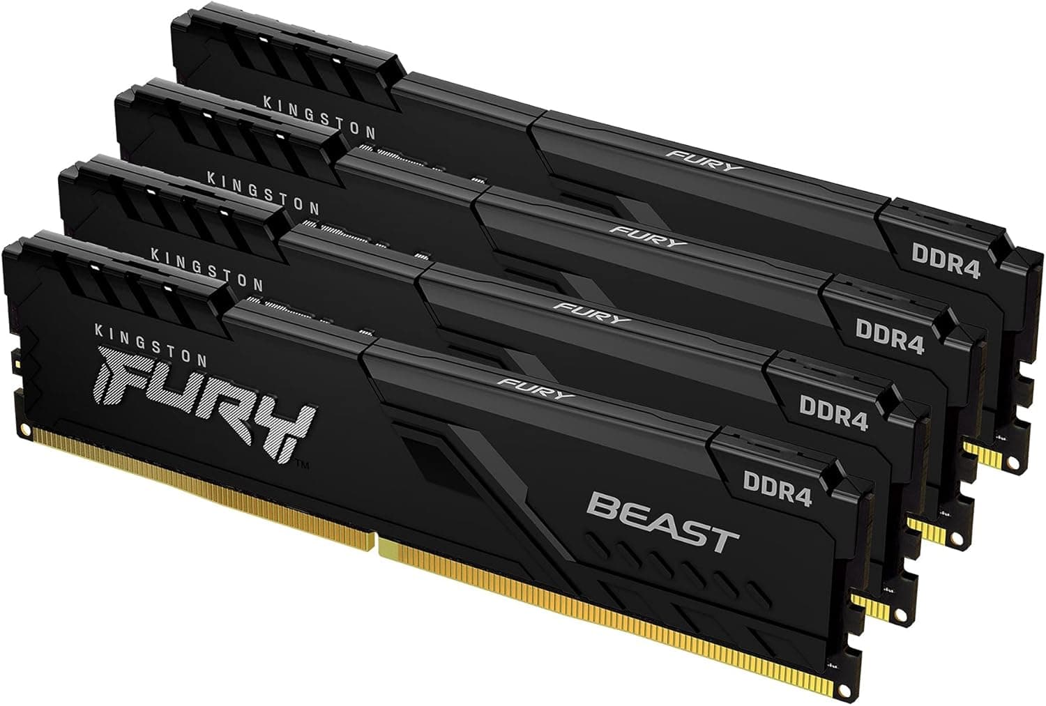 Kingston FURY Beast 64 GB (4 x 16 GB) 3200 MHz DDR4 CL16 memória para computadores de mesa kit de 4 KF432C16BB1K4/64