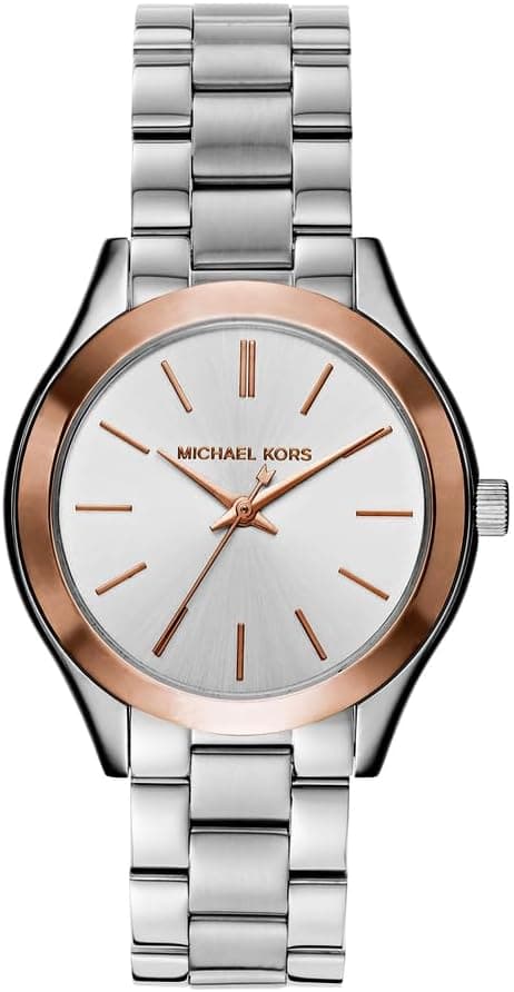 Michael Kors Runway Mini Slim 33 mm | Relógio feminino de aço inoxidável com movimento quartz e resistência 50 m