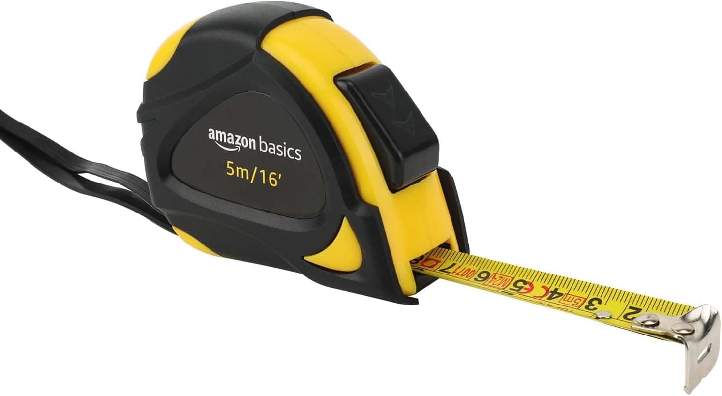 Amazon Basics Fita métrica com fecho automático, escala métrica e polegadas, precisão MID, 5 m 