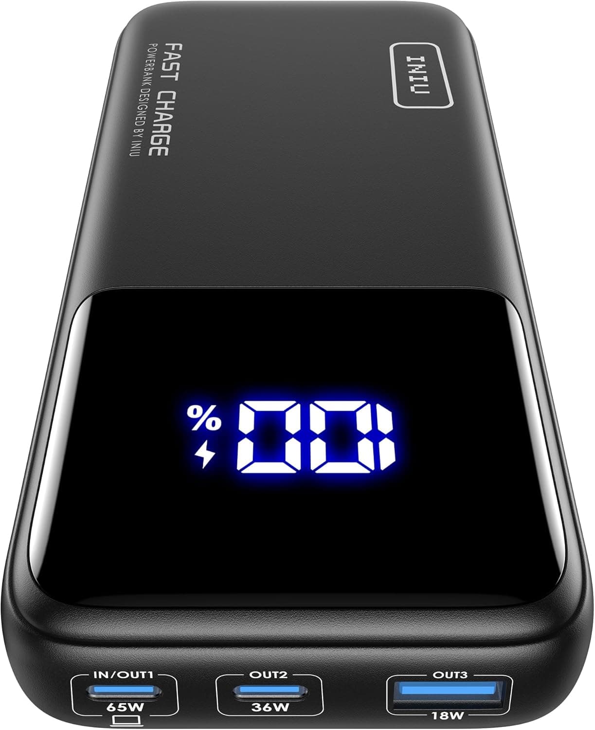 INIU Power Bank 65W | Bateria externa compacta de 20000 mAh com carregamento rápido USB‑C para portátil e smartphone