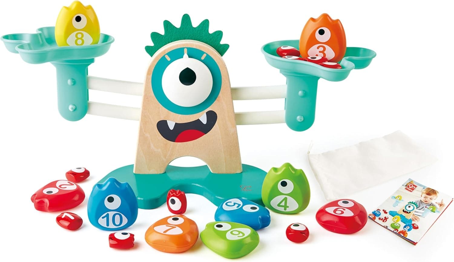 Hape E0511 Monster Math Scale Colourful, educativo Wooden Toy