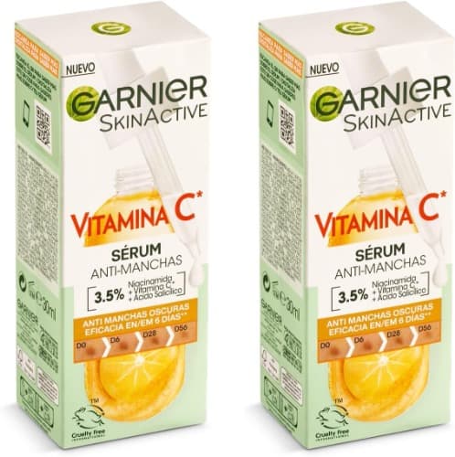 Garnier Sérum anti-manchas com vitamina C, niacinamida e ácido salicílico, 2 embalagens