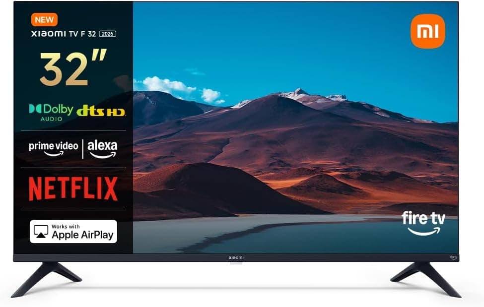 XIAOMI TV F 32, 32 polegadas (81 cm), HD, Smart TV, Fire OS7, controlo de voz Alexa, áudio Dolby, DTS Virtual: X, DTS-HD, compatível com Apple AirPlay, 2025