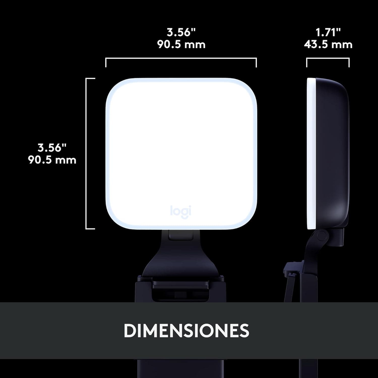 Logitech Litra Glow LED Luz Streaming premium com TrueSoft Iluminação de computador para videoconferências, reuniões com zoom, com suporte ajustável e app para PC/Mac, grafite