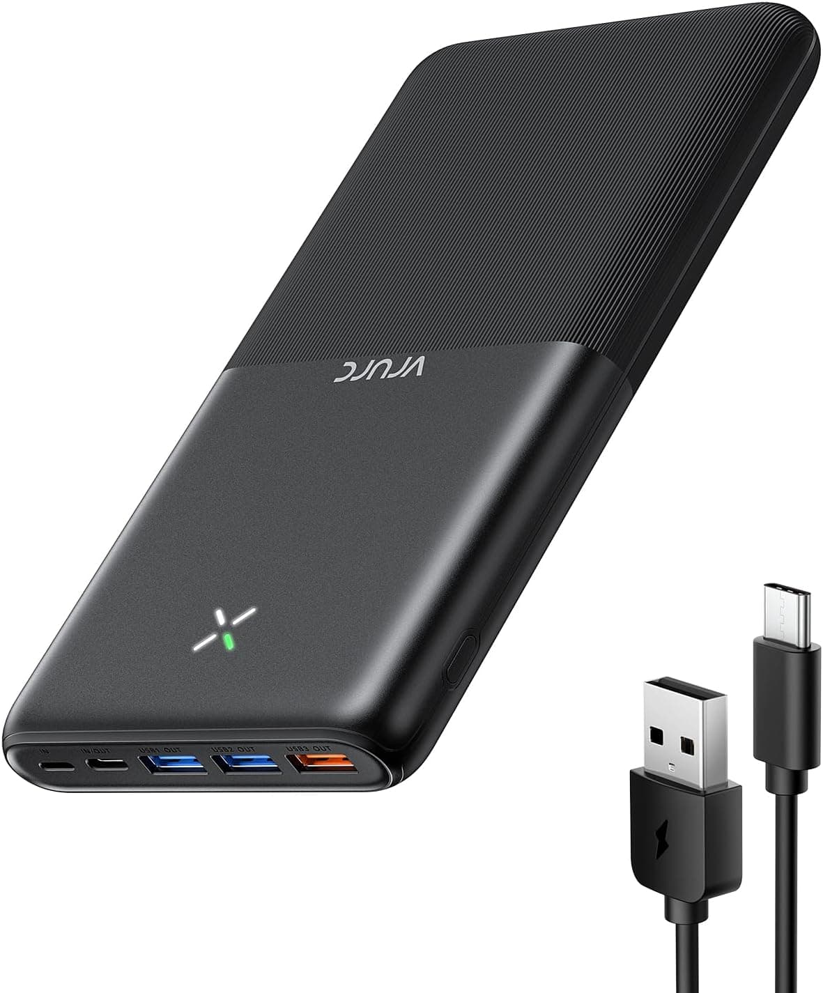 VRURC Power Bank 30000 mAh, bateria externa de carregamento rápido, PD3.0 & QC3.0 USB C carregador portátil compacto com 3 entrada e 3 saídas