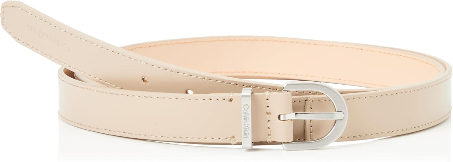 Calvin Klein Cinto para mulher Ck Must Metal Loop 2,5 cm cinto de couro, 70 cm