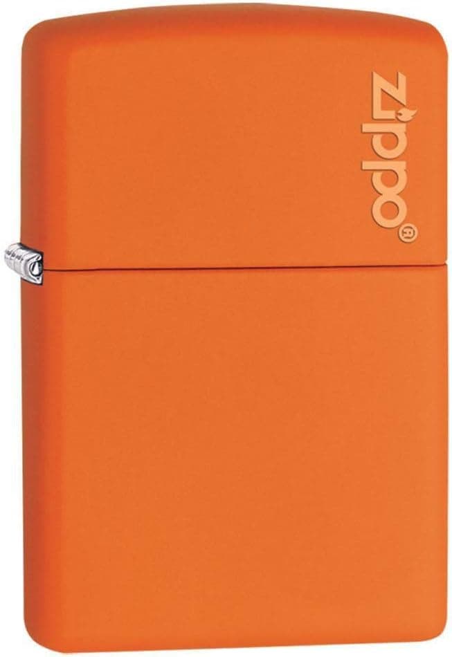Zippo Matte Logo Lighter Orange - Isqueiro