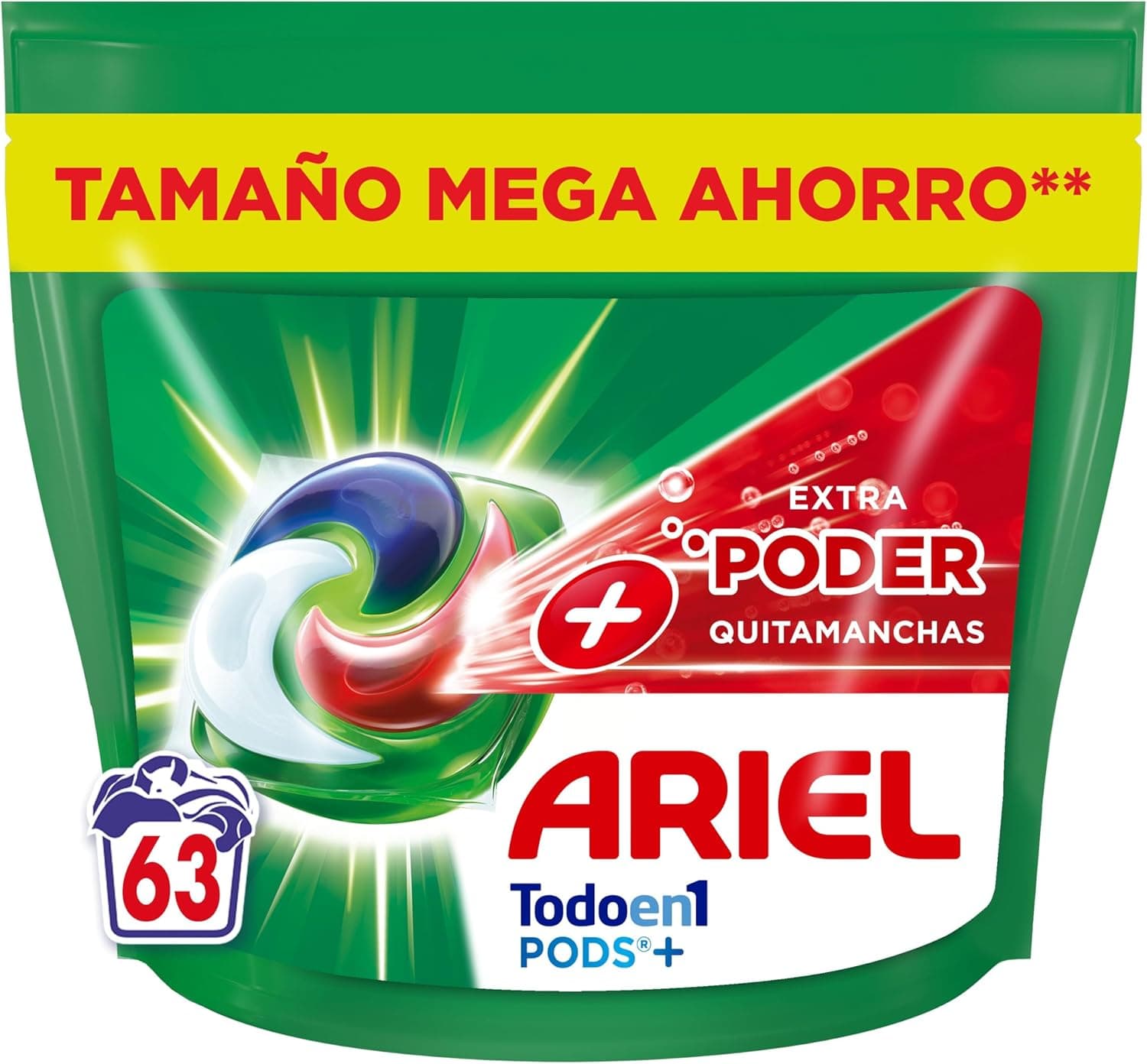 ARIEL PODS Tudo em 1 detergente máquina de lavar líquido em cápsulas/comprimidos, 63 cápsulas
