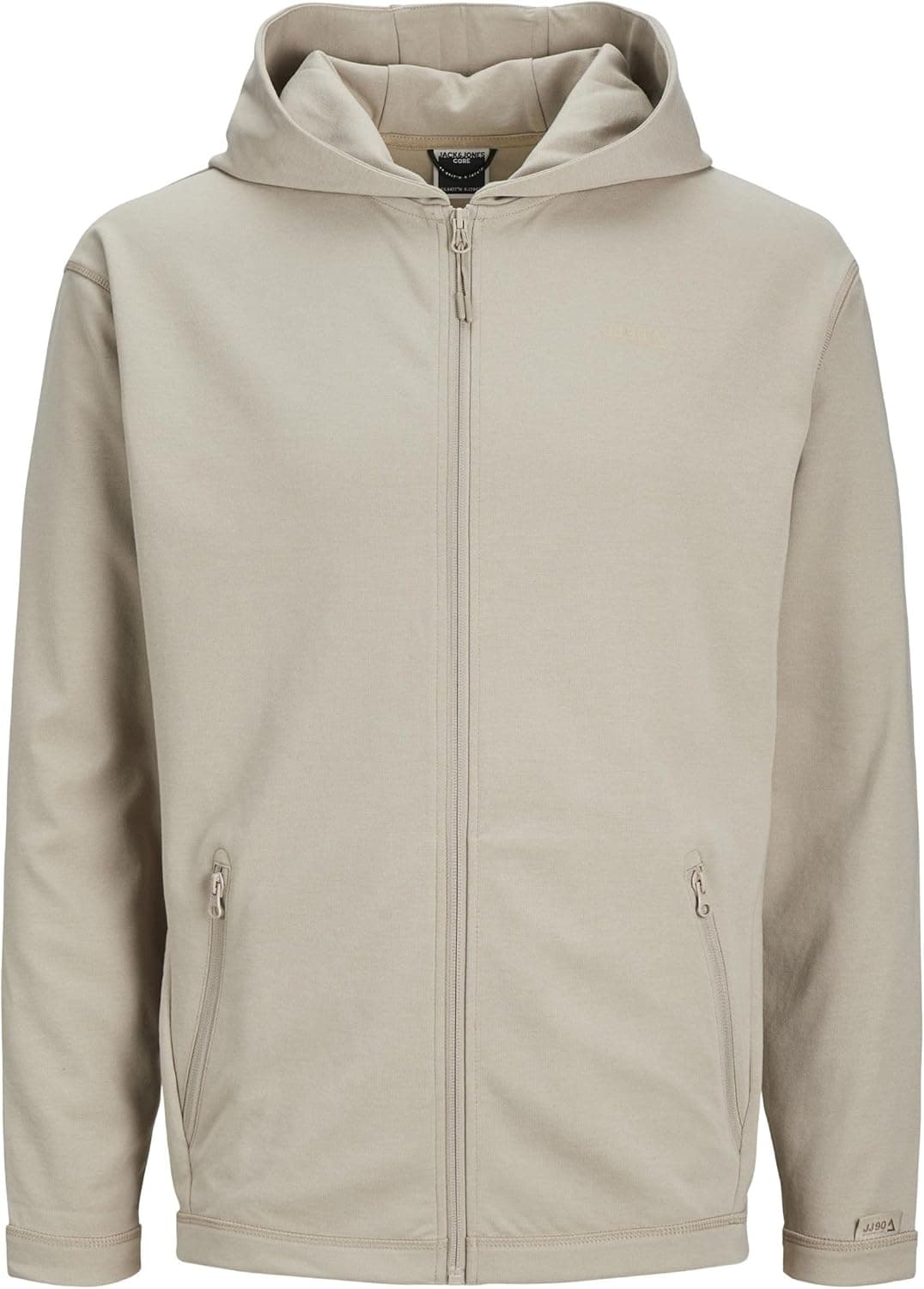 JACK & JONES Zip Hoodie Plain Casaco com capuz para homem