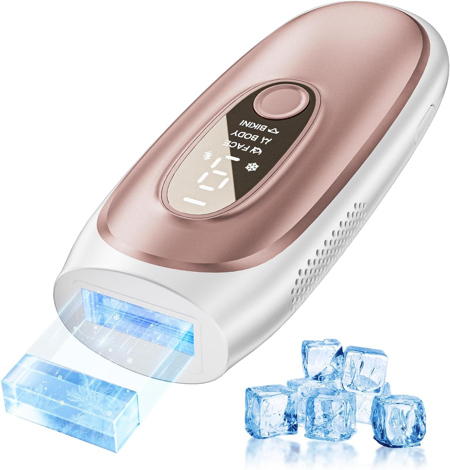 Depiladora a laser com tecnologia de refrigeração rápida de safira, IPL Depiladora de luz de pulso de 9 níveis fornece dicas inteligentes para partes do corpo com diferentes níveis de energia