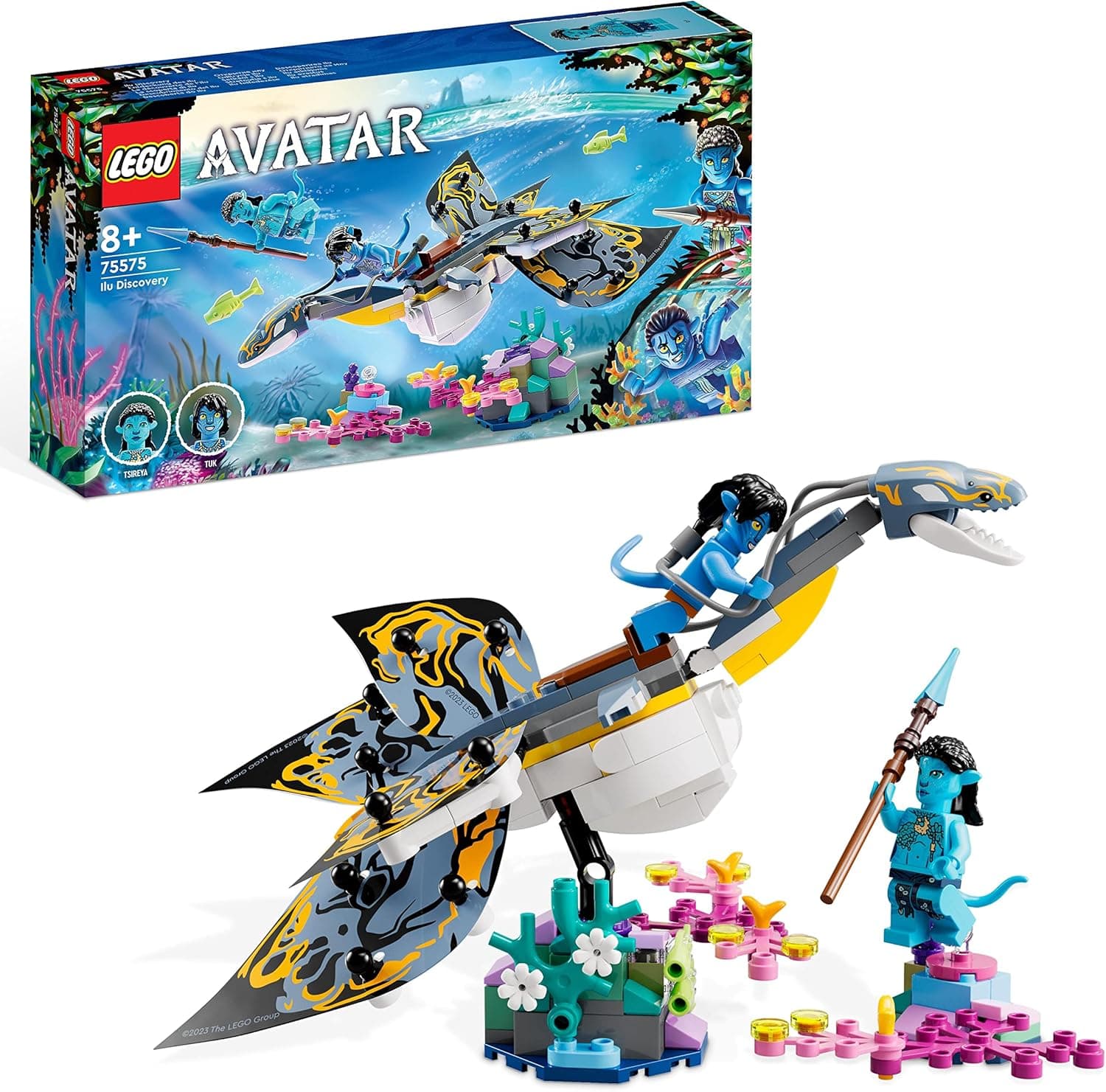 LEGO Avatar descoberta do Ilu, The Way of Water, animal de brinquedo para construir, aventuras submarinas, presente para meninos e meninas de 8 anos ou mais fãs de filmes 75575