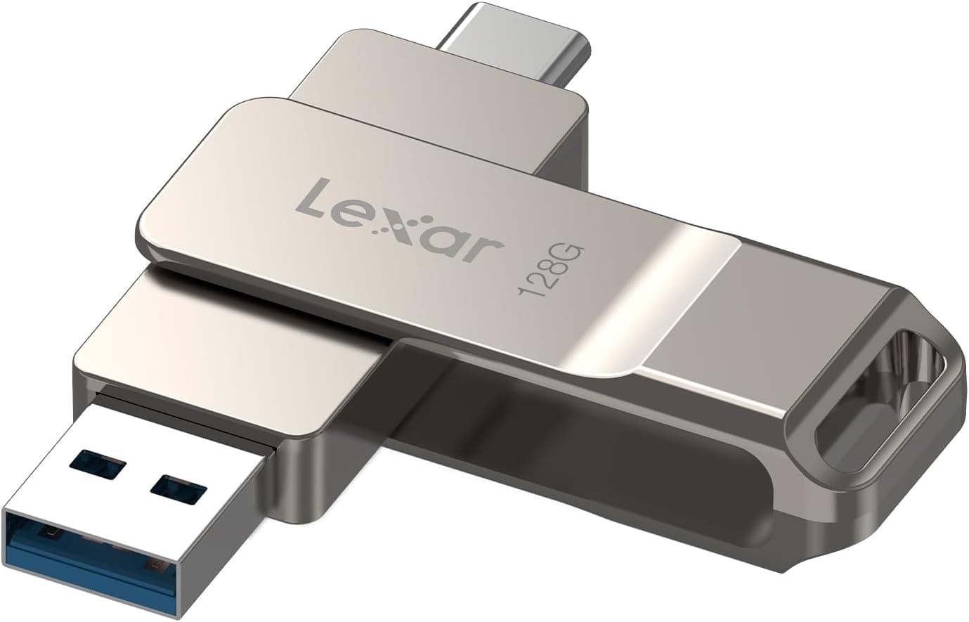 Lexar D40E 128 GB Unidade de armazenamento USB 3,2 gerações 1 tipo-C unidade flash USB-C caixa de metal design rotativo unidade flash USB (LJDD40E128G-BNSNG)