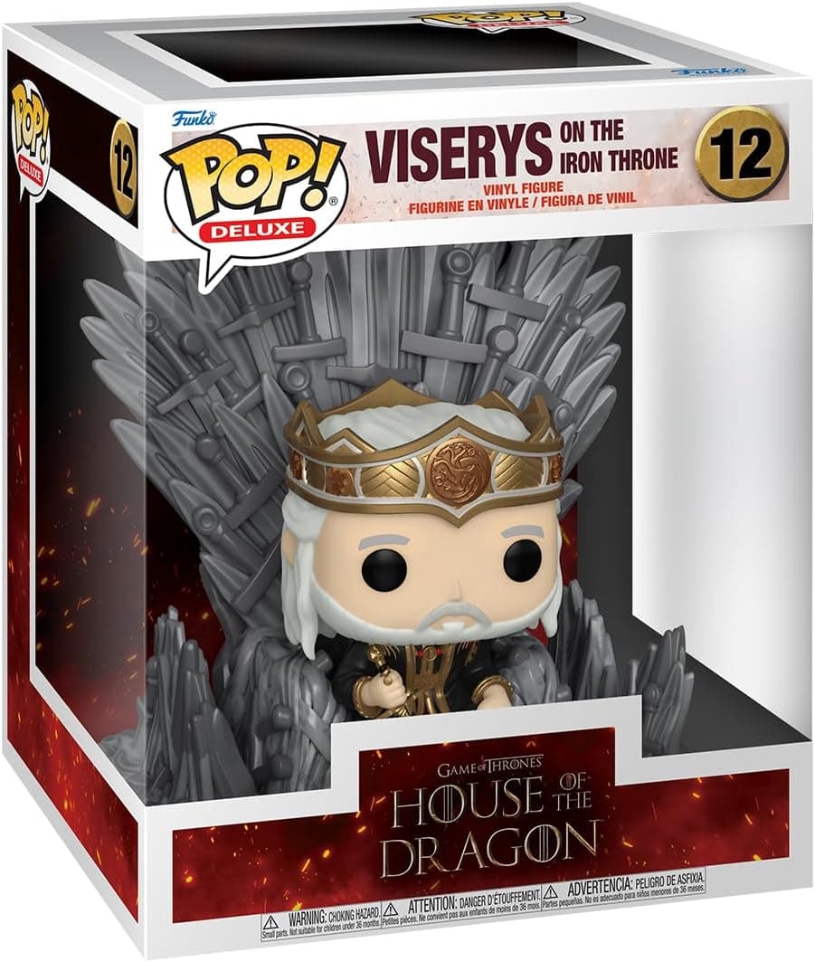 Funko Pop! Deluxe: House of The Dragon - King Viserys Targaryen On Throne - Figura de vinil colecionável - Ideia de presente- Mercadoria oficial - Brinquedos para crianças e adultos - Fãs de TV