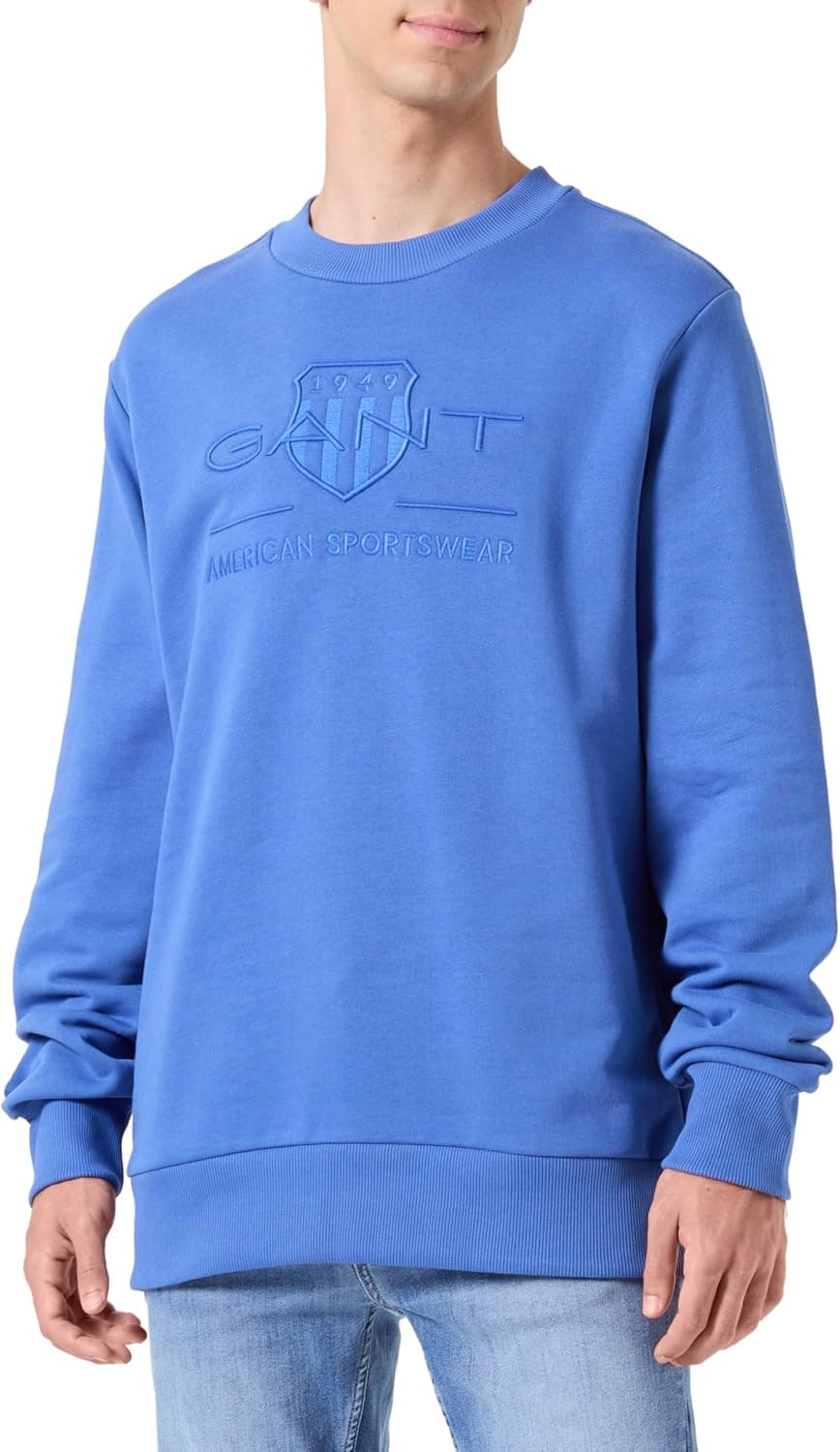 GANT Reg Tonal Shield C-Neck Sweat camisola para homem