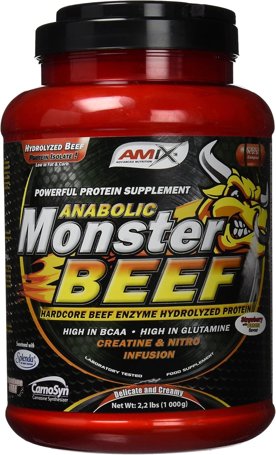 Amix - Monster Beef Protein - Suplemento alimentar - Melhoria do desempenho - Proteína de soro - glutamina em pó - nutrição - proteína de vitela - pote de 1 kg