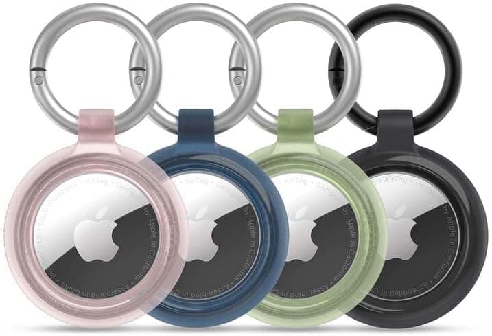 Otterbox AirTags Clear Case para AirTag, resistente a choques e quedas, ultra fina, embalagem de quatro, inclui mosquetão, Ocean Life