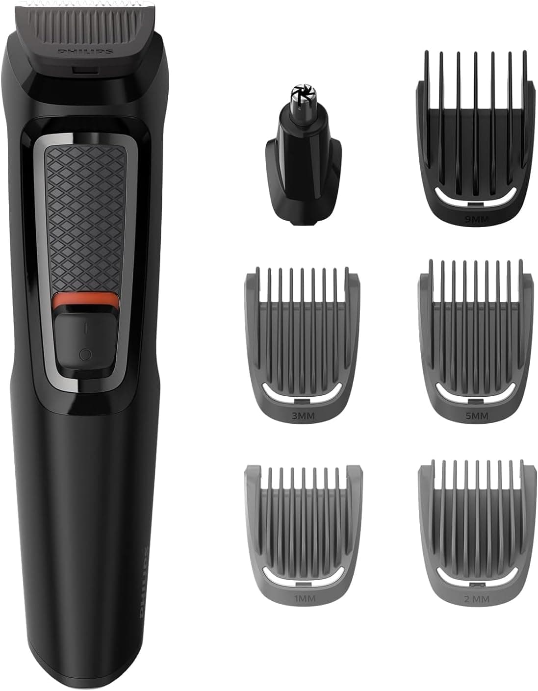 Philips MULTIGROOM Series 3000 MG3720/33 máquina de cortar cabelo e máquina preto recarregável - máquina de barbear (preto, retângulo, 9 mm, nariz, aço inoxidável, 60 min)