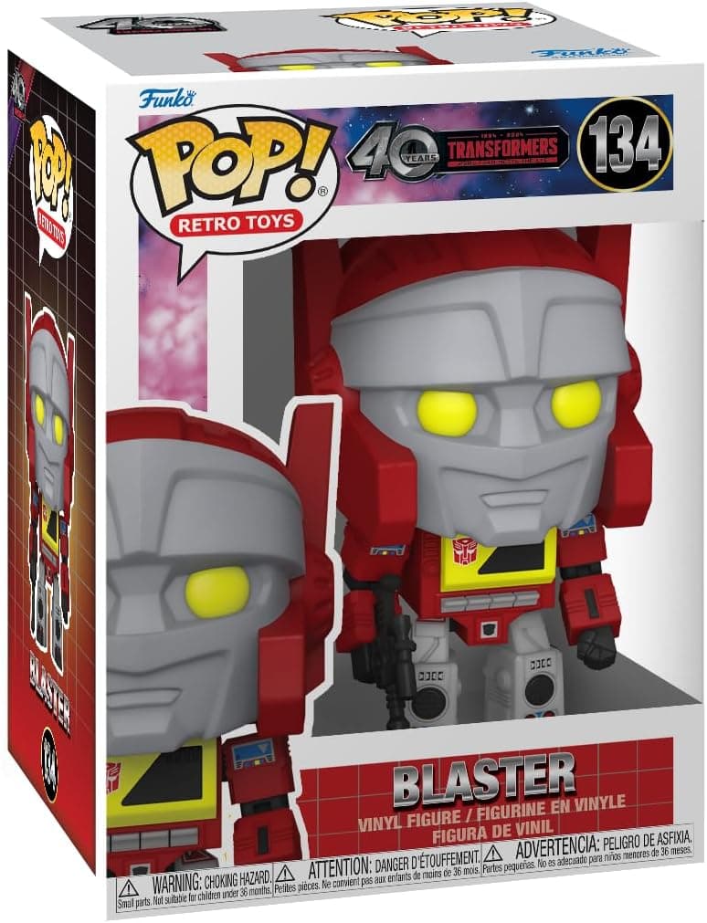 Funko Pop! Retro Toys: Transformers G1- Blaster - Transformers Classic - Figura de vinil colecionável - ideia de presente- Mercadoria oficial 