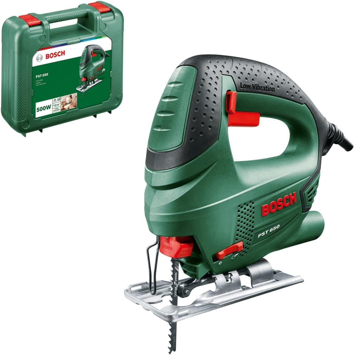 Bosch PST 650 Serra vertical, 230 V, 500 W, em mala