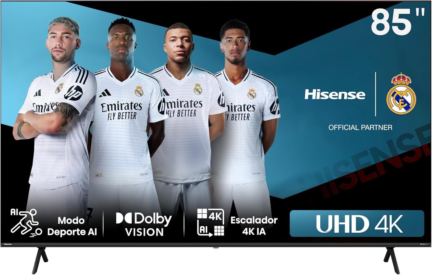 Hisense 85A6N - UHD 4K, VIDAA Smart TV, 85 polegadas, Dolby Vision, modo de jogo Plus, DTS Virtual X, controlo por voz televisão, duplo controlo de volume, autoorganização canais TDT (novo 2024)