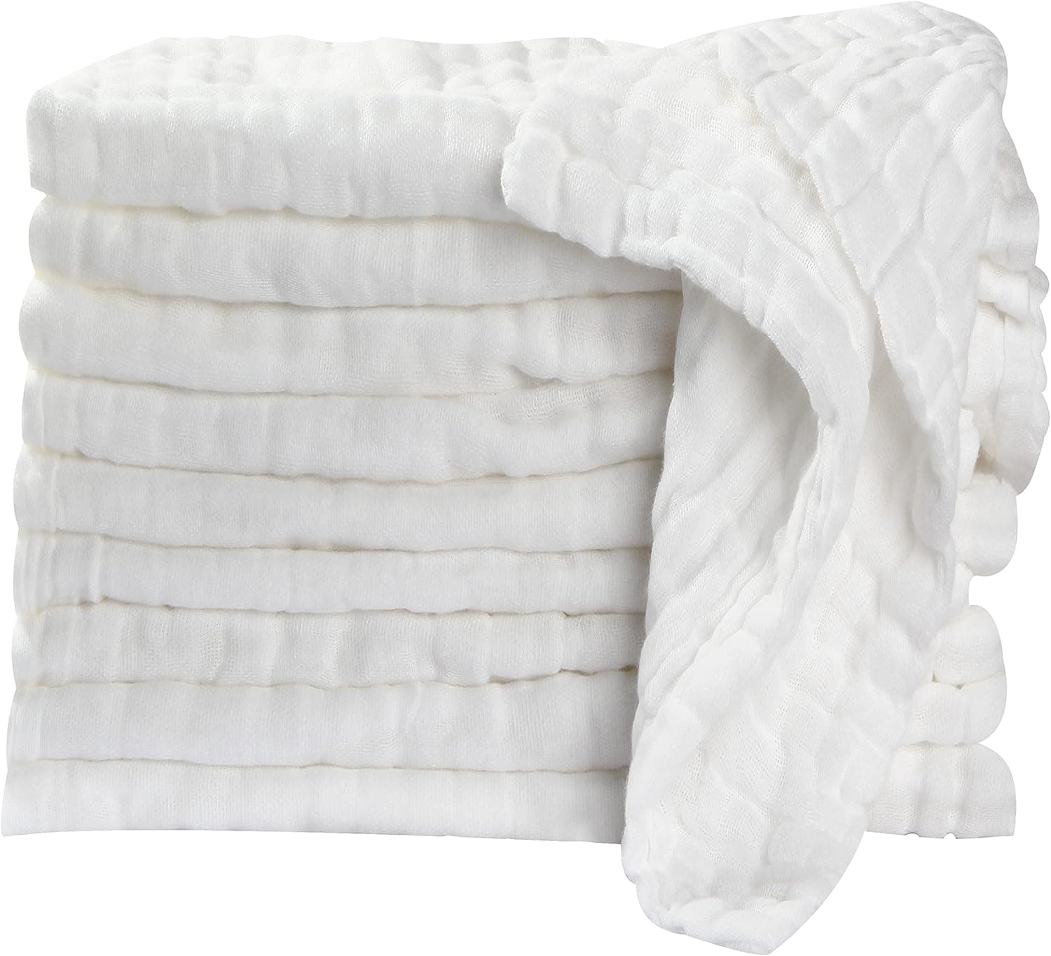 Koo-dib Chiffon para bebés toalhas bebé recém-nascido muselinas bebé algodão toalha banho babetes bebé recém-nascido musselina para recém-nascidos 10 peças toalhas reutilizáveis bebé 25 x 25 cm