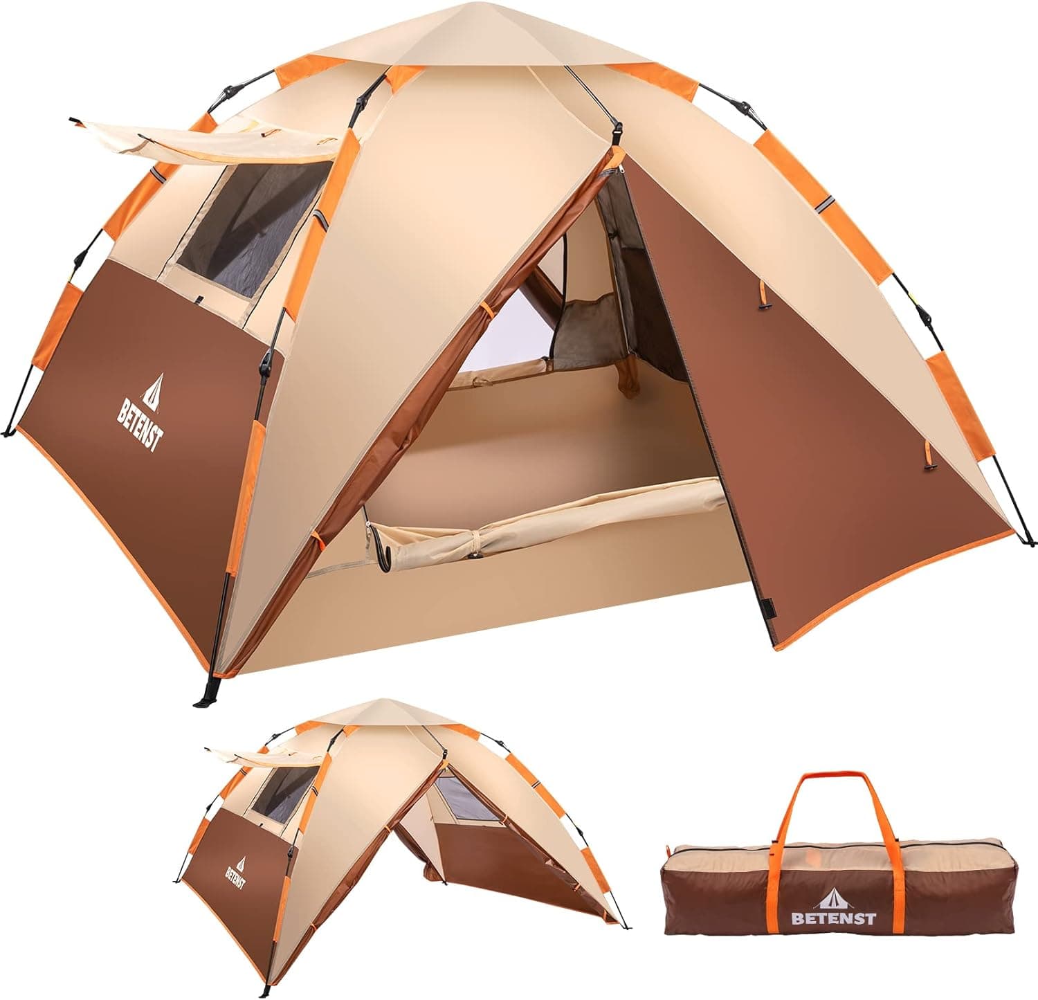 BETENST | Tenda de campismo pop up impermeável para 3 pessoas com dupla camada e portas em rede