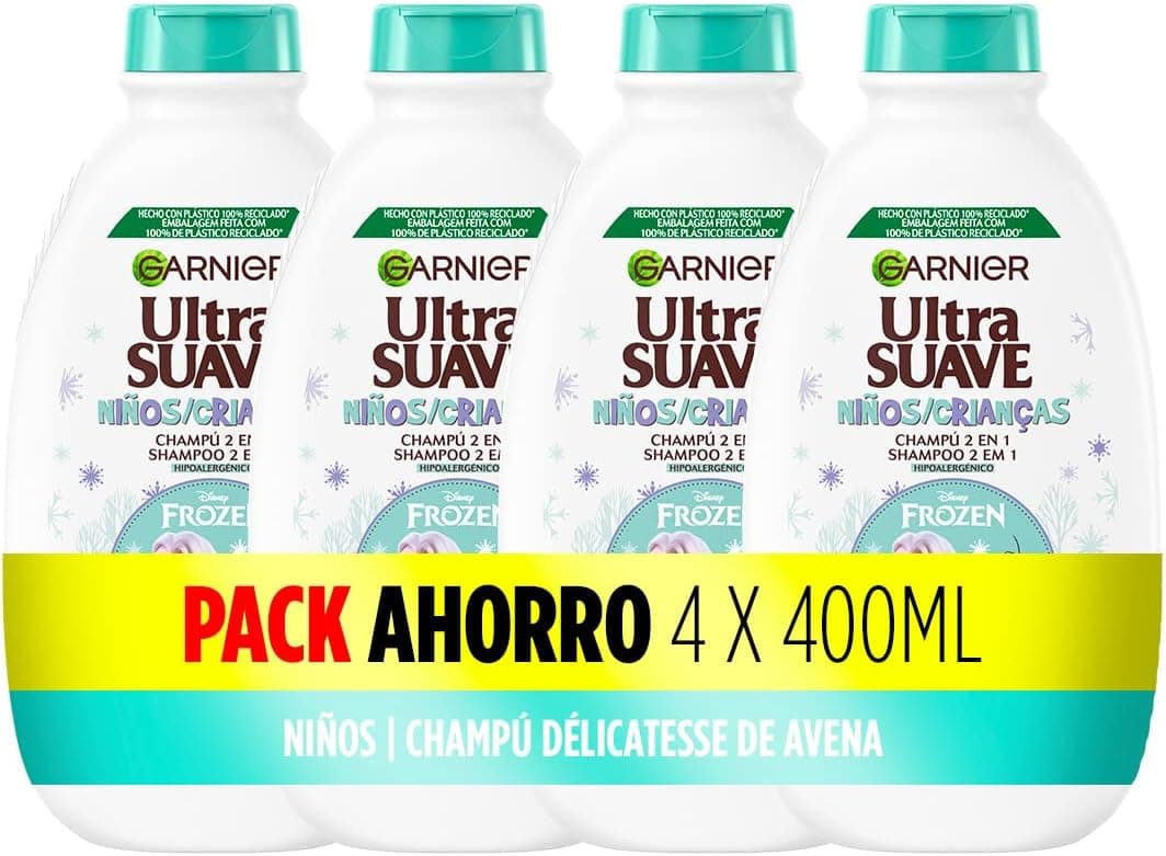 Garnier Original Remedies Ultra suave Delicatesse de aveia creme de arroz e leite de aveia champô macio para crianças - 4 x 400 ml