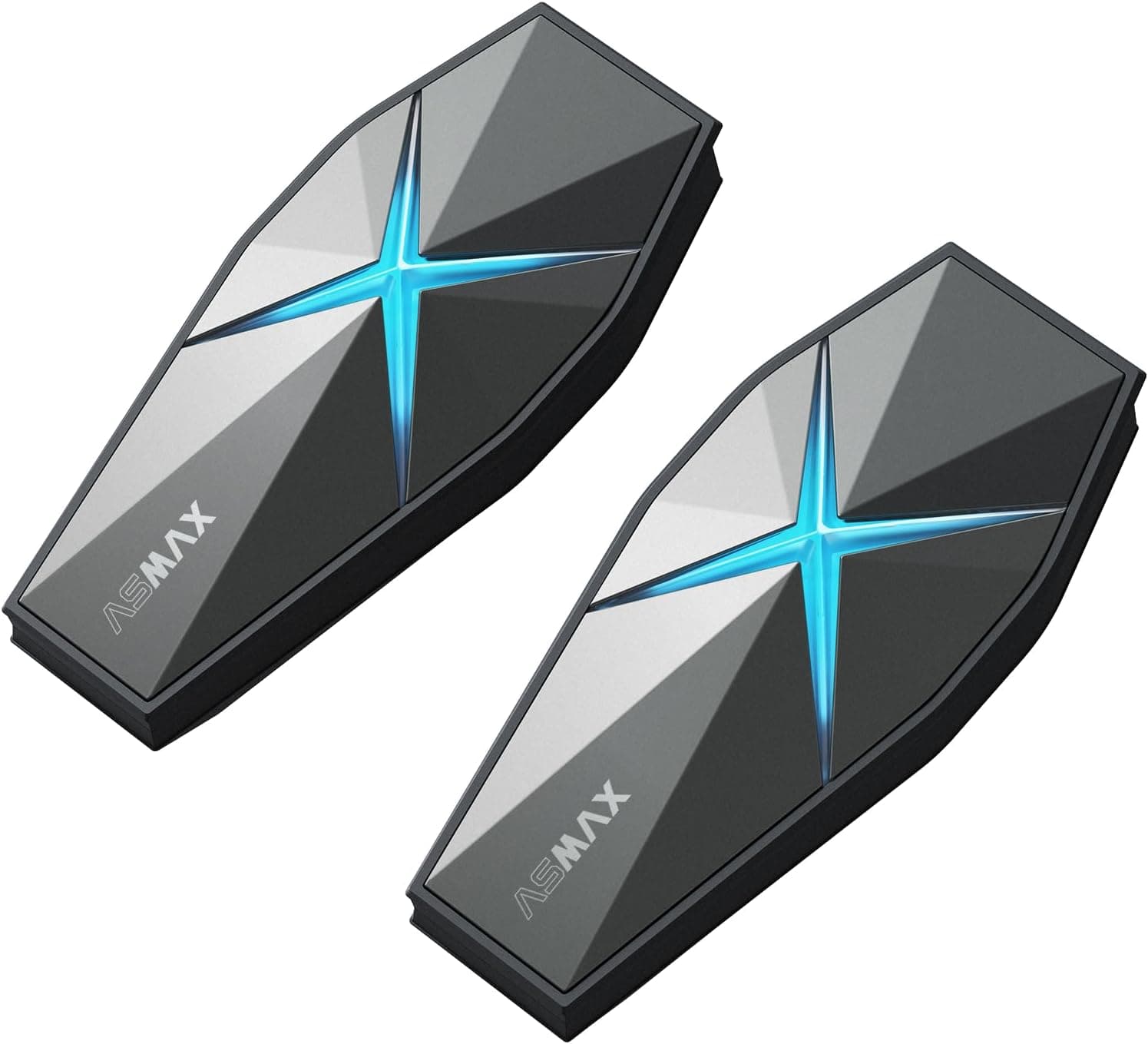 ASMAX F1 Intercomunicador Bluetooth para capacete de moto, intercomunicador de malha para 10 condutores, controlo de voz em espanhol, base magnética, carregamento rápido, cancelamento de ruído, emparelhamento universal, IP67