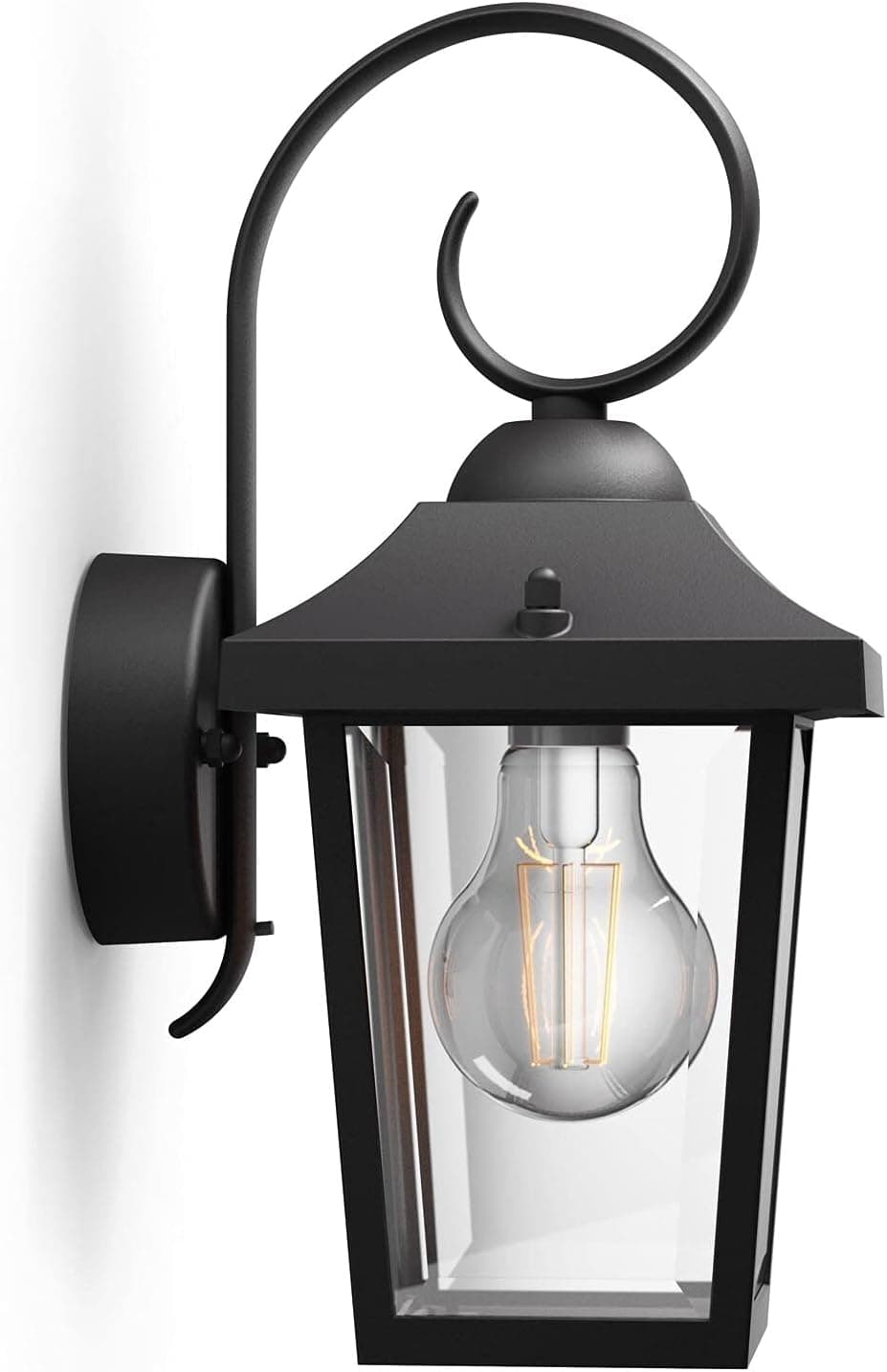 Philips myGarden Buzzard Aplique de exterior, casquilho E27, 60 W, alumínio, cor preta, desenhado para jardins e pátios