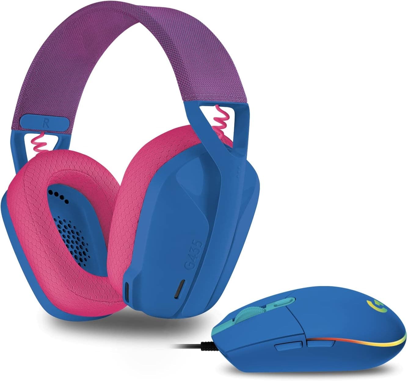 Logitech G203 LIGHTSYNC + G435 Lightspeed | Pack de rato gaming com auscultadores sem fios para PC