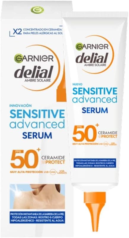 GARNIER DELIAL Serum solar de corpo muito alta proteção FPS50 para peles claras, sensíveis e intolerantes ao sol 125 ml
