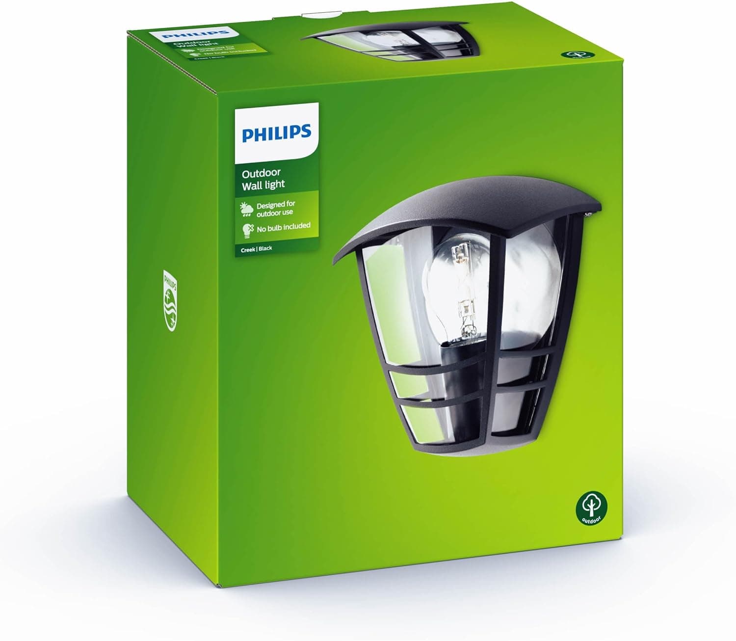 Philips Lighting Aplique de parede de exterior, tomada grossa, resistente às intempéries, embutido, lâmpada não incluída, IP44