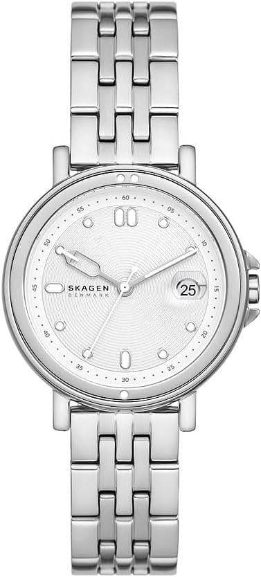 Relógio Skagen Signatur para Mulheres, Movimento de Quartzo com Pulseira de Aço ou Couro