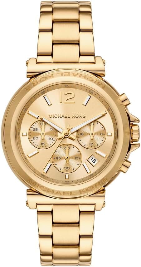 Relógio Michael Kors Maren para Mulheres, Movimento de Cronógrafo de Quartzo com Pulseira de Aço ou Couro