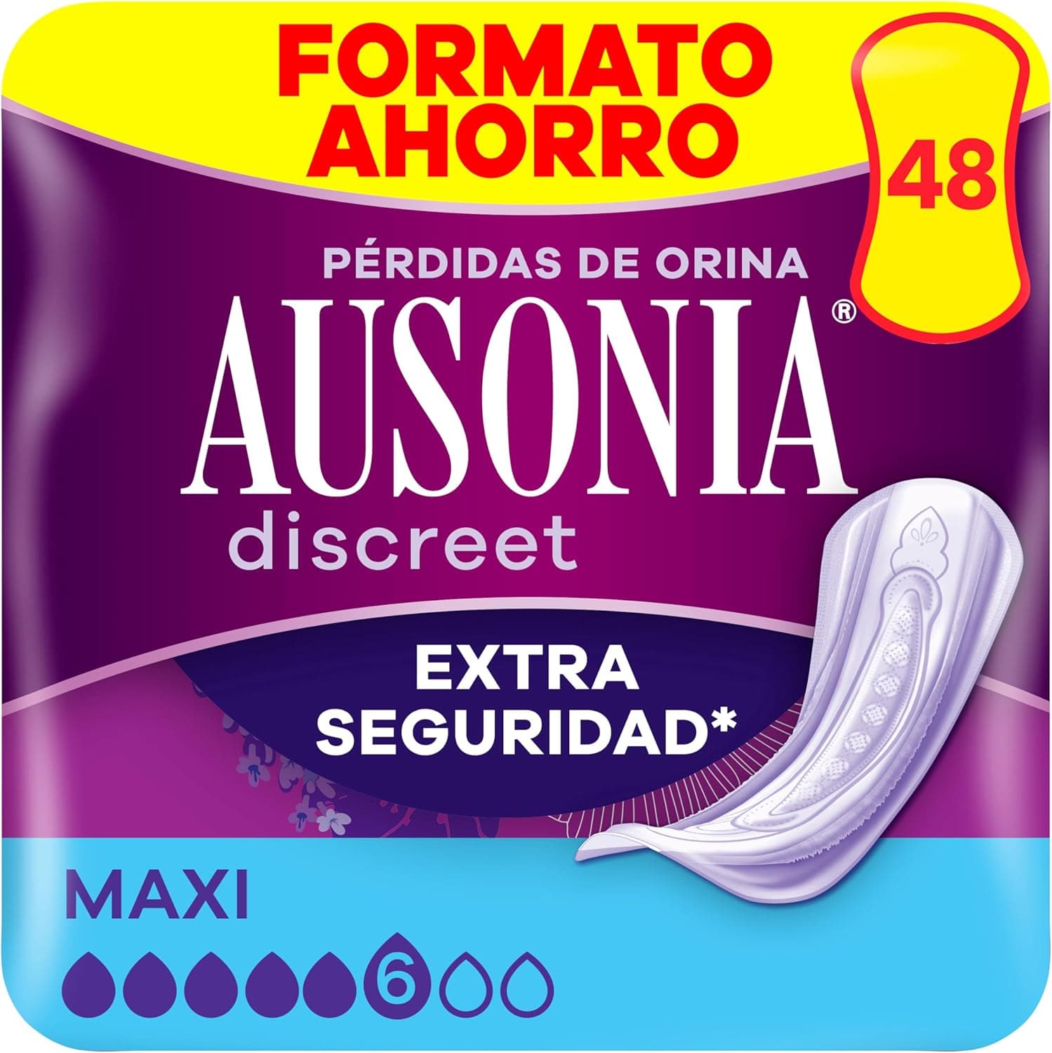 Ausonia Discreet Maxi | Pensos higiénicos para perda urinária com proteção total e discreção