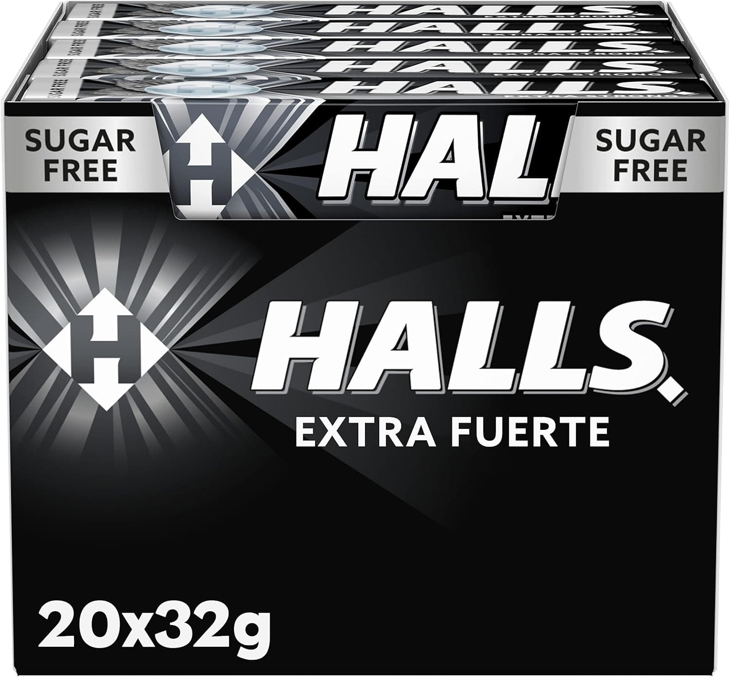 Halls Hortelã - caramelo duro, caixa com 20 unidades x 32 g (total de 640 g)