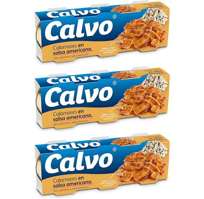 Calvo Lulas em molho americano pack 9 x 80 g