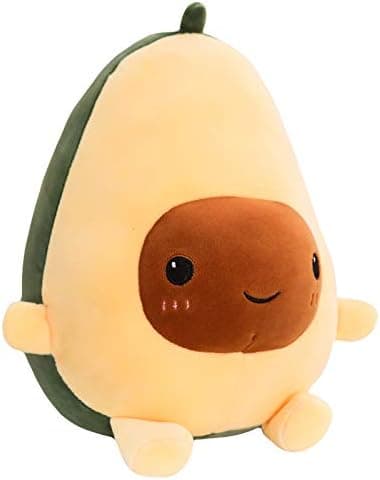 Yeqivo Bonito brinquedo de peluche de abacate, fofo vocado Plush, almofada recheada com abacate, presente para meninas, meninos e amigos (amarelo, 40 cm)